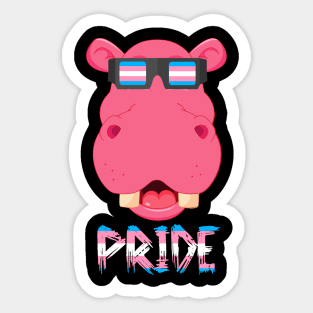 Hippopotamus Transgender Flag Lgbt Sticker